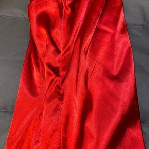 Shein tight satin red dress